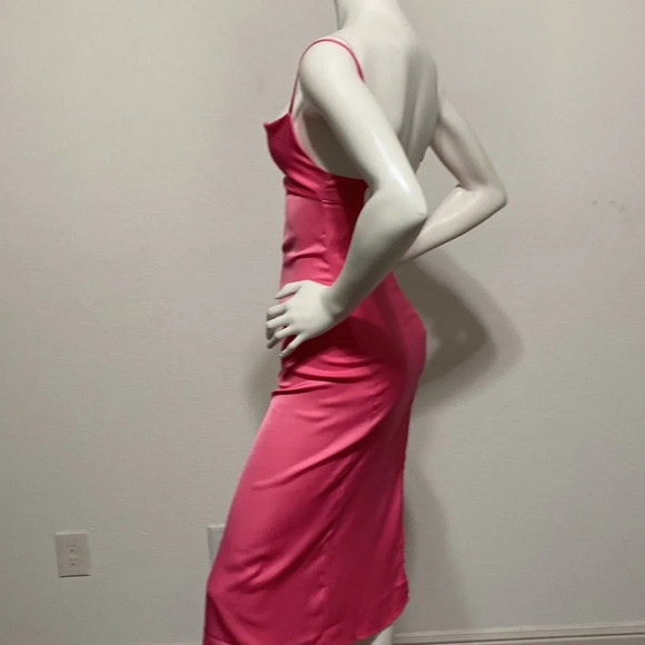 WeWoreWhat NEW 90's Inspired Coquette Indie Sleeze Pink Midi Slip Dress Size 2 - Picture 4 of 11